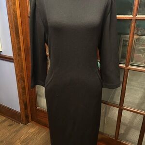 St. John Collection Elegant Black Midi Dress